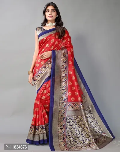 Beautiful Cotton Silk Saree with Blouse Piece-thumb0