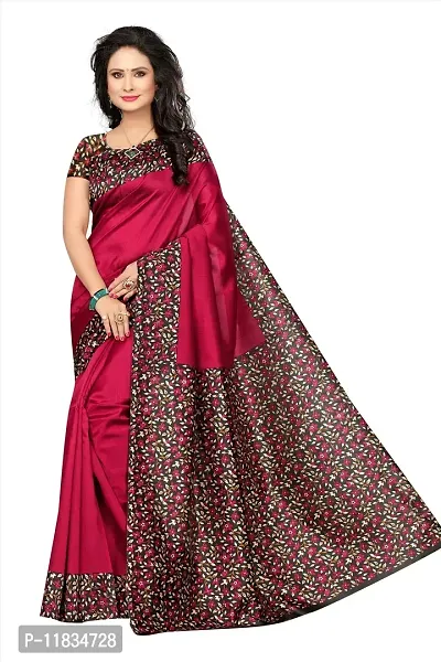 Beautiful Art Silk Saree with Blouse Piece-thumb0