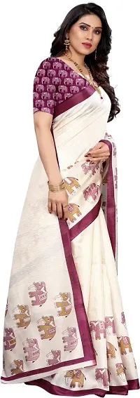 Beautiful Art Silk Saree with Blouse piece-thumb2