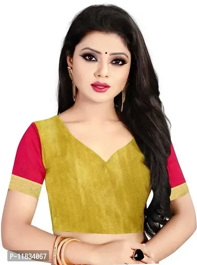 Beautiful Silk Blend Saree with Blouse Piece-thumb2