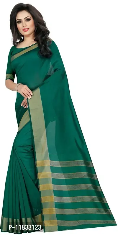 Beautiful Cotton Silk Saree with Blouse Piece-thumb0