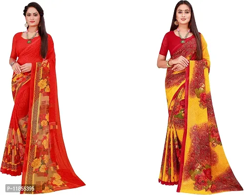 Beautiful Georgette Saree With Blouse Piece Pack Of 2-thumb0