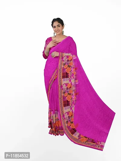 Beautiful Georgette Saree with Blouse piece-thumb0