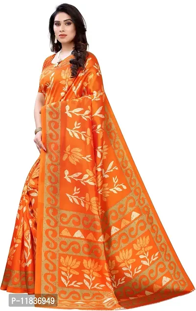 Beautiful Art Silk Saree with Blouse Piece-thumb2