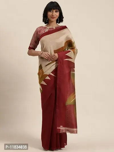 Beautiful Art Silk Saree with Blouse Piece-thumb0