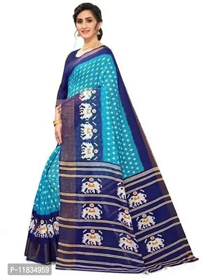 Beautiful Art Silk Saree with Blouse Piece-thumb2