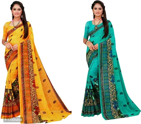 Beautiful Georgette Saree with Blouse Piece Pack Of 2