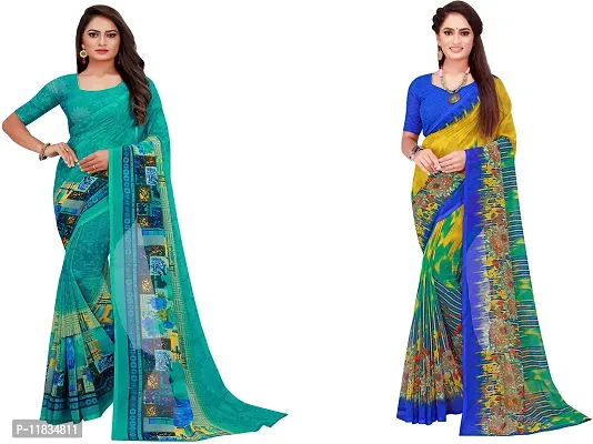 Beautiful Georgette Saree with Blouse Piece Pack Of 2