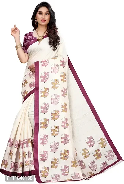 Beautiful Art Silk Saree with Blouse piece-thumb0