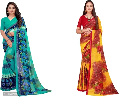 Beautiful Georgette Saree with Blouse Piece Pack Of 2