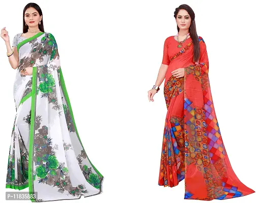 Beautiful Georgette Saree with Blouse Piece Pack Of 2