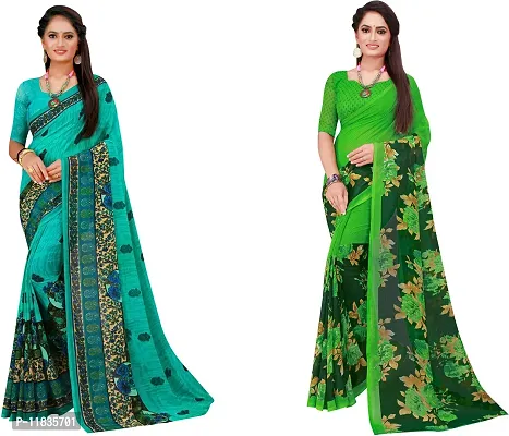 Beautiful Georgette Saree with Blouse Piece Pack Of 2