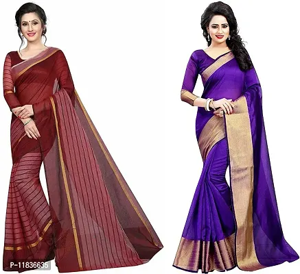 Beautiful Georgette Saree with Blouse Piece Pack Of 2-thumb0