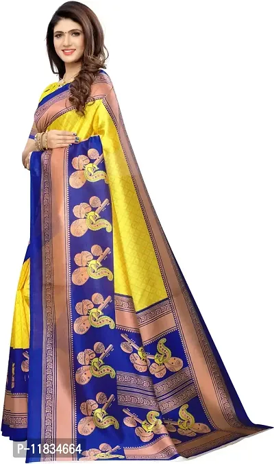 Beautiful Silk Blend Saree with Blouse Piece-thumb2