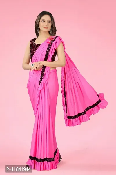 Beautiful Cotton Blend Saree with Blouse piece-thumb0