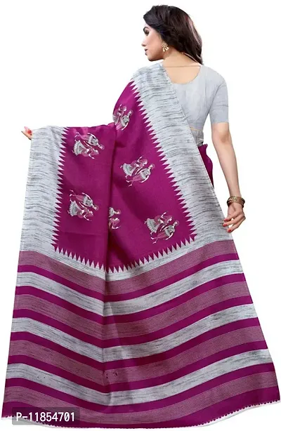 Beautiful Art Silk Saree with Blouse piece-thumb4