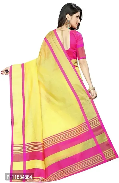 Beautiful Cotton Silk Saree with Blouse Piece-thumb2