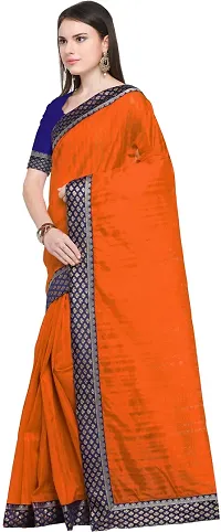 Beautiful Art Silk Saree with Blouse Piece-thumb1