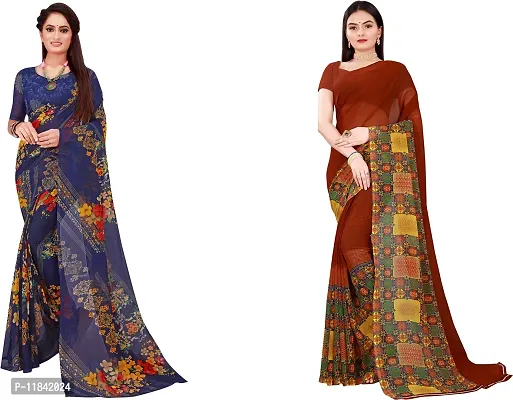 Beautiful Georgette Saree With Blouse Piece Pack Of 2-thumb0