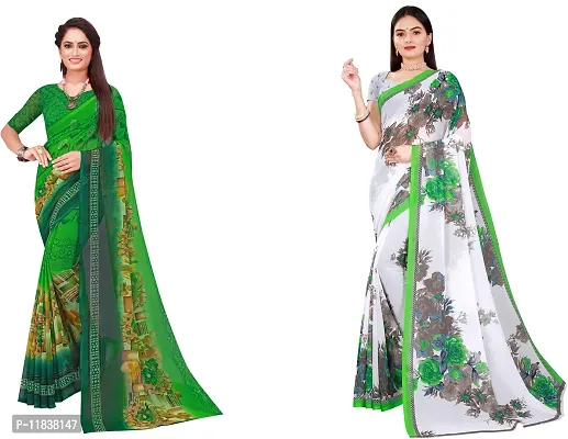 Beautiful Georgette Saree with Blouse Piece Pack Of 2