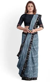 Beautiful Cotton Blend Saree with Blouse piece-thumb1