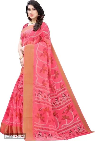 Beautiful Cotton Silk Saree with Blouse Piece-thumb2