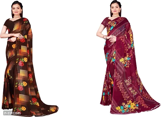 Beautiful Georgette Saree with Blouse Piece Pack Of 2-thumb0