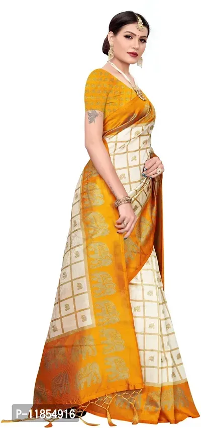 Beautiful Art Silk Saree with Blouse piece-thumb3