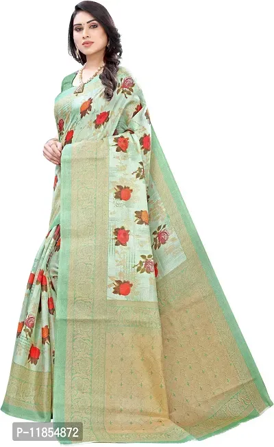 Beautiful Art Silk Saree with Blouse piece-thumb2