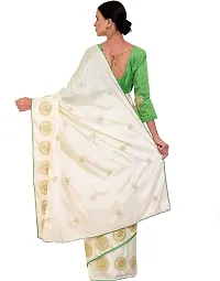 Beautiful Silk Blend Saree with Blouse Piece-thumb1