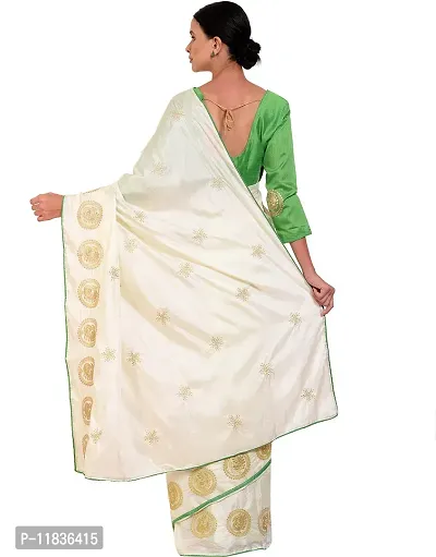 Beautiful Silk Blend Saree with Blouse Piece-thumb2