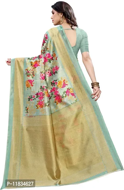 Beautiful Art Silk Saree with Blouse Piece-thumb2