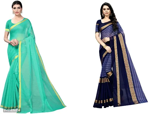 Beautiful Art Silk Saree With Blouse Piece Pack Of 2