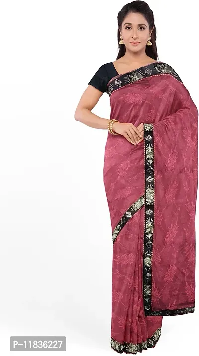 Beautiful Lycra Saree with Blouse Piece-thumb0