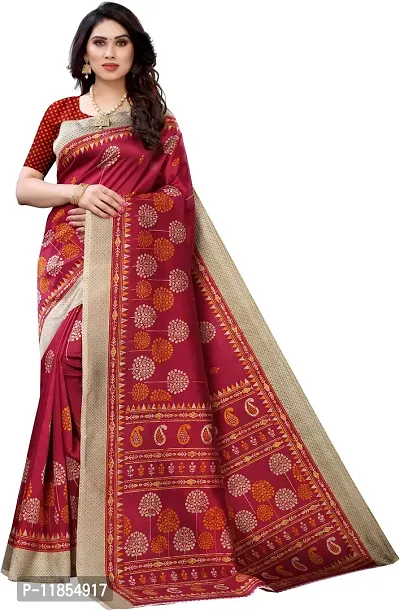 Beautiful Art Silk Saree with Blouse piece-thumb0