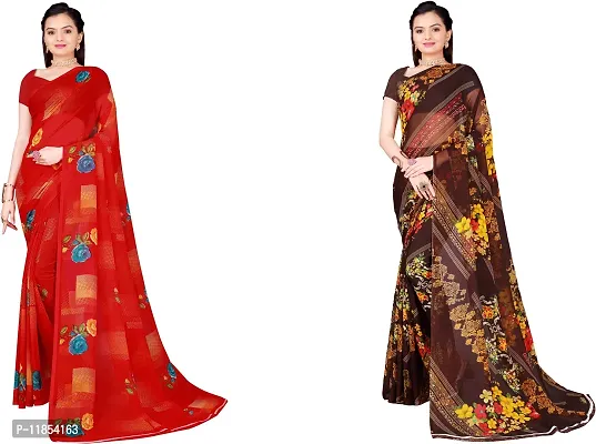 Beautiful Georgette Saree With Blouse Piece Pack Of 2-thumb0