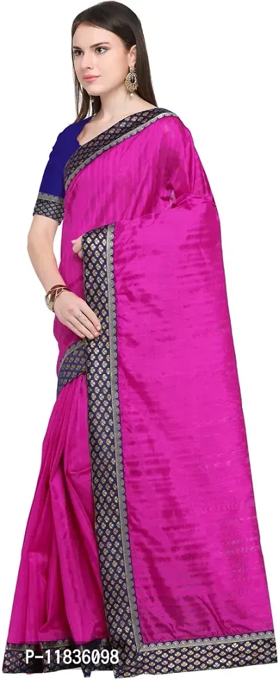 Beautiful Art Silk Saree with Blouse Piece-thumb2