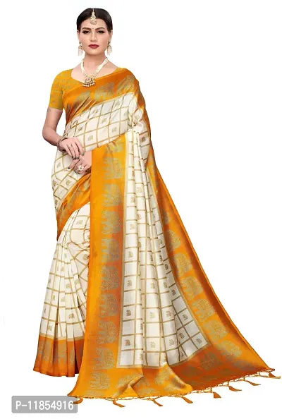 Beautiful Art Silk Saree with Blouse piece-thumb0