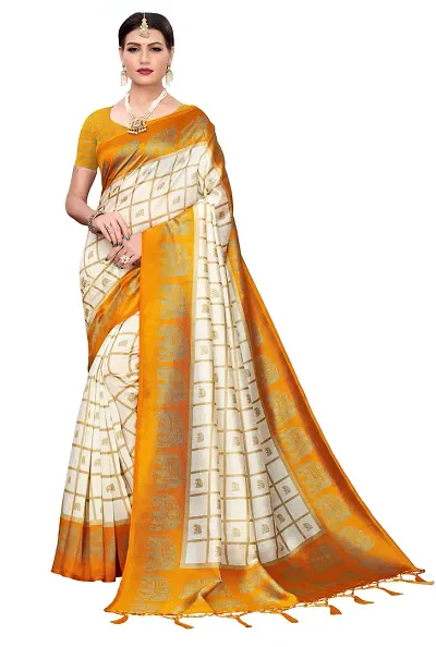 Dailywear Art Silk Printed Sarees with Blouse piece