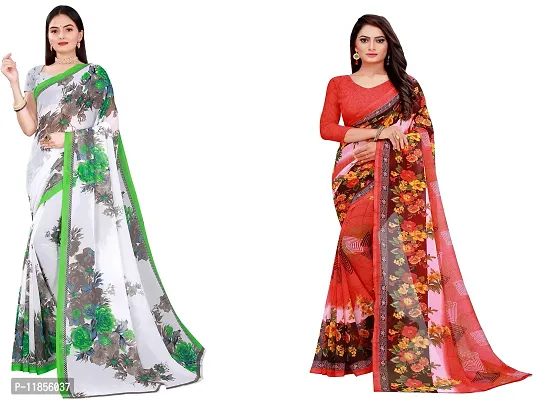 Beautiful Georgette Saree With Blouse Piece Pack Of 2-thumb0