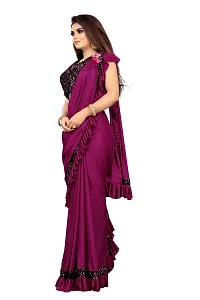 Beautiful Lycra Saree with Blouse Piece-thumb1