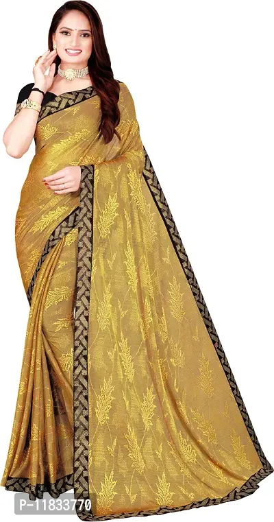 Beautiful Lycra Saree with Blouse Piece-thumb0