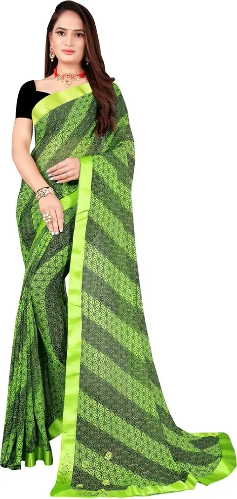 Trending Lycra Saree with Blouse piece 