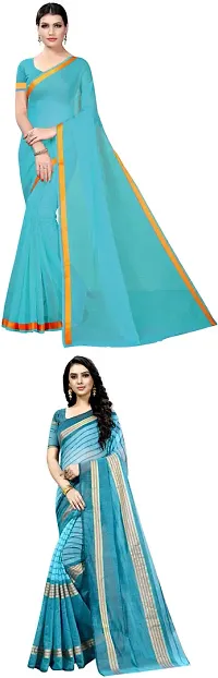 Stylish Fancy Art Silk Saree With Blouse Piece Combo For Women Pack Of 2