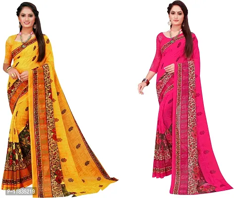 Beautiful Georgette Saree with Blouse Piece Pack Of 2