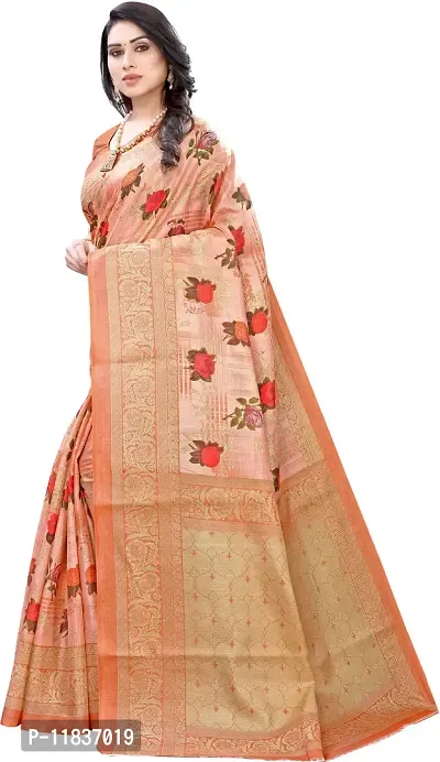 Beautiful Art Silk Saree with Blouse Piece-thumb2