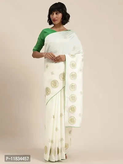 Beautiful Art Silk Saree with Blouse Piece-thumb2