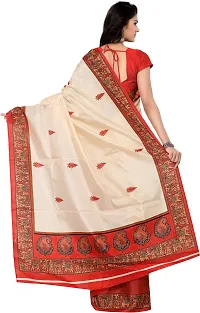 Beautiful Silk Blend Saree with Blouse Piece-thumb1