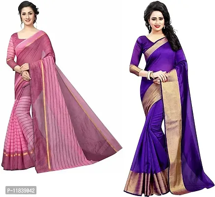 Beautiful Georgette Saree with Blouse Piece Pack Of 2-thumb0