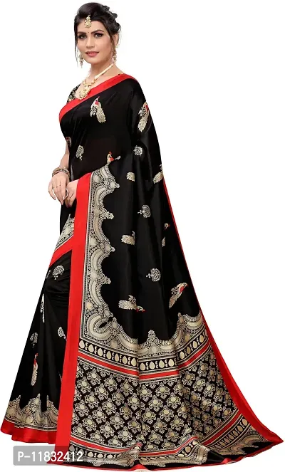 Beautiful Art Silk Saree with Blouse Piece-thumb2